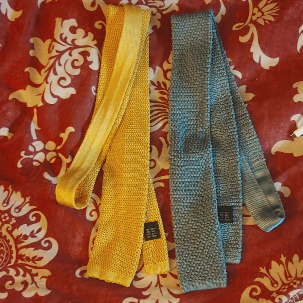 Two Saks Fifth Ave silk knit ties